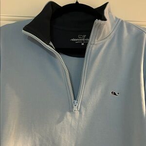 Vineyard Vines Sky Blue Men's Zip Up Sweater